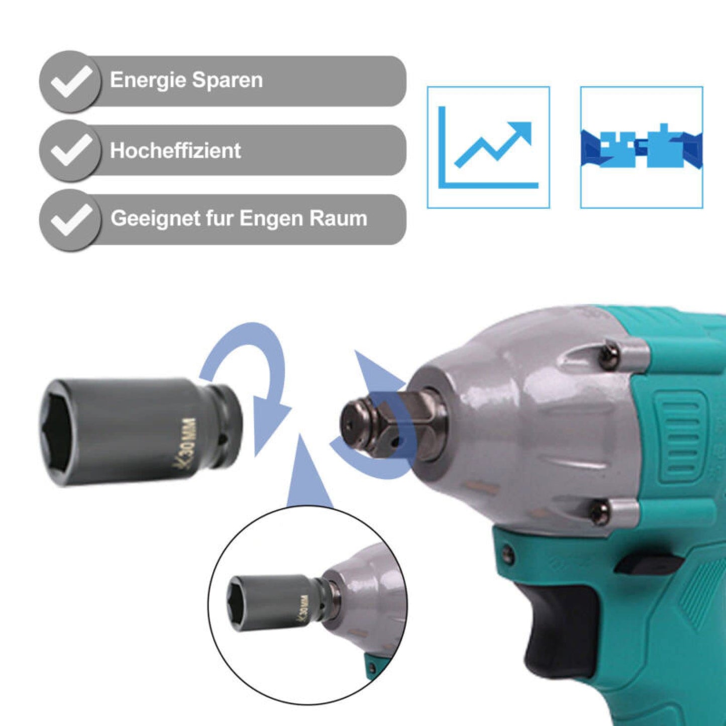 BALLSHOP Impact Wrench Socket Set 16 pcs 1/2 Inch 10-32mm Socket Wrench Set Impact Socket Set Deep and Shallow Assortment for Car Care