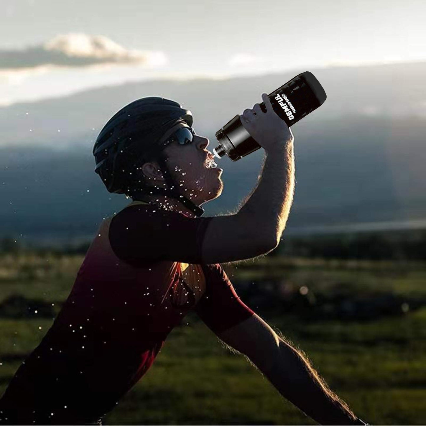 GEMFUL Drink holder for bike with 750ml BPA-free water bottle for MTB Racing Bike 4 pieces