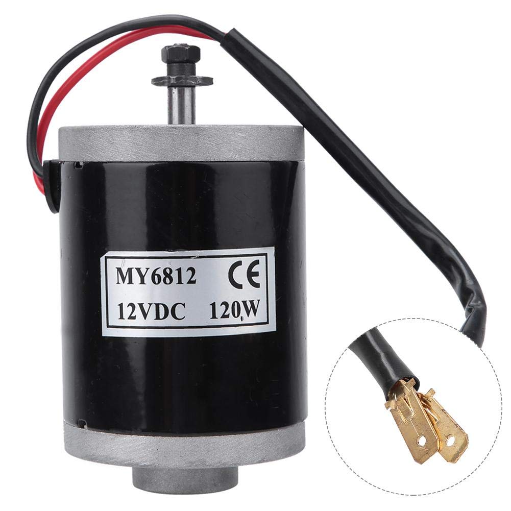 BOROCO 12V Gear Motor, Electric Bicycle Permanent Magnet DC Gear Motor 120W MY6812, Small Electric Motor with pulley for Electric Scooter, E-Bike Accessories