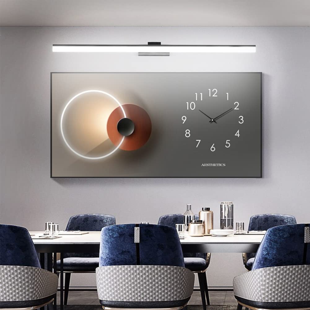 Klighten LED mirror light bathroom lamp 100CM, black mirror lighting lamp 28W 1560LM bathroom mirror lamp, 180° rotation, cool white 6000K, IP44 waterproof LED makeup light