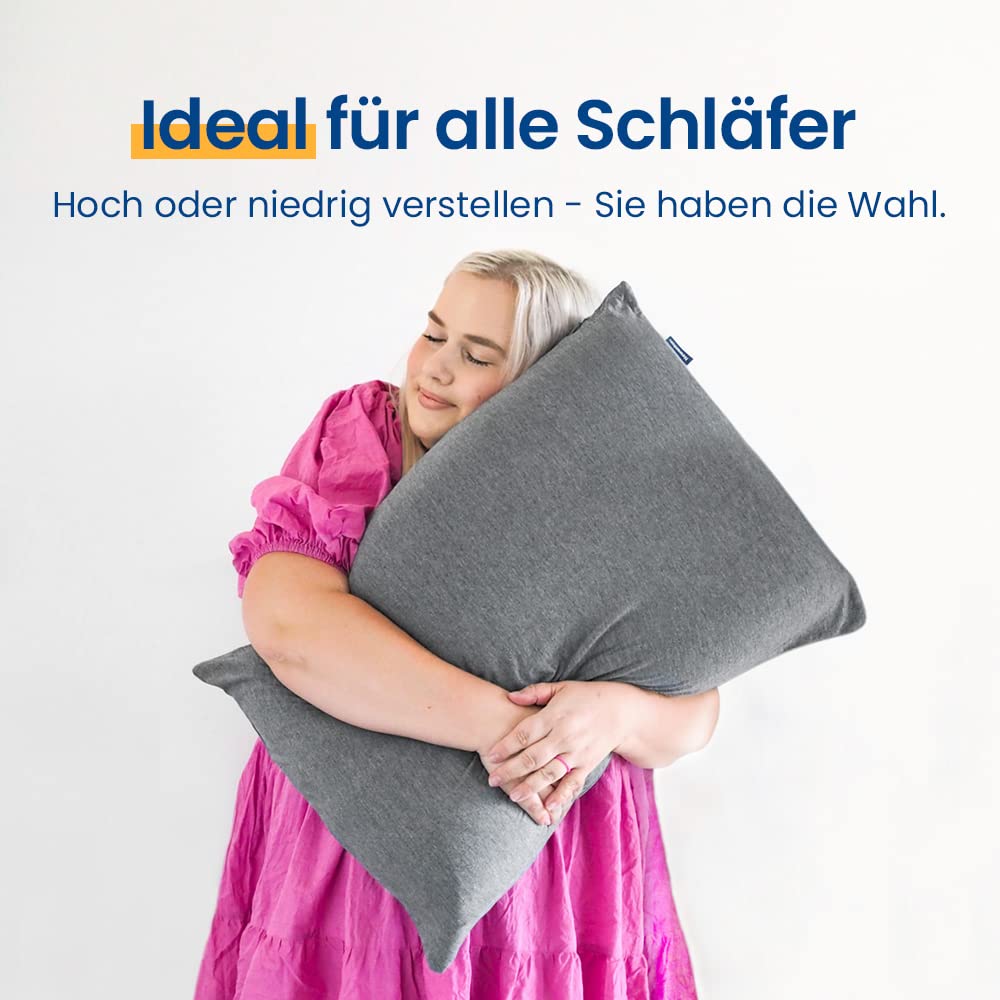 Newentor® Adjustable Memory Foam Pillow - Orthopedic Neck Support Pillow - Ergonomic Pillow - Neck Pillow for all Sleeping Positions with Washable Cover