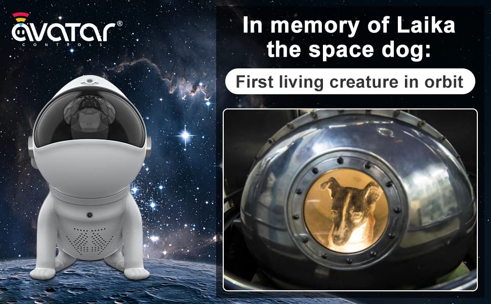 Kids starry sky projector, Valentine's Day decor space dog night light projector with remote control / APP, Wifi galaxy projector and dimming timer, LED projector soothing music compatible Alexa