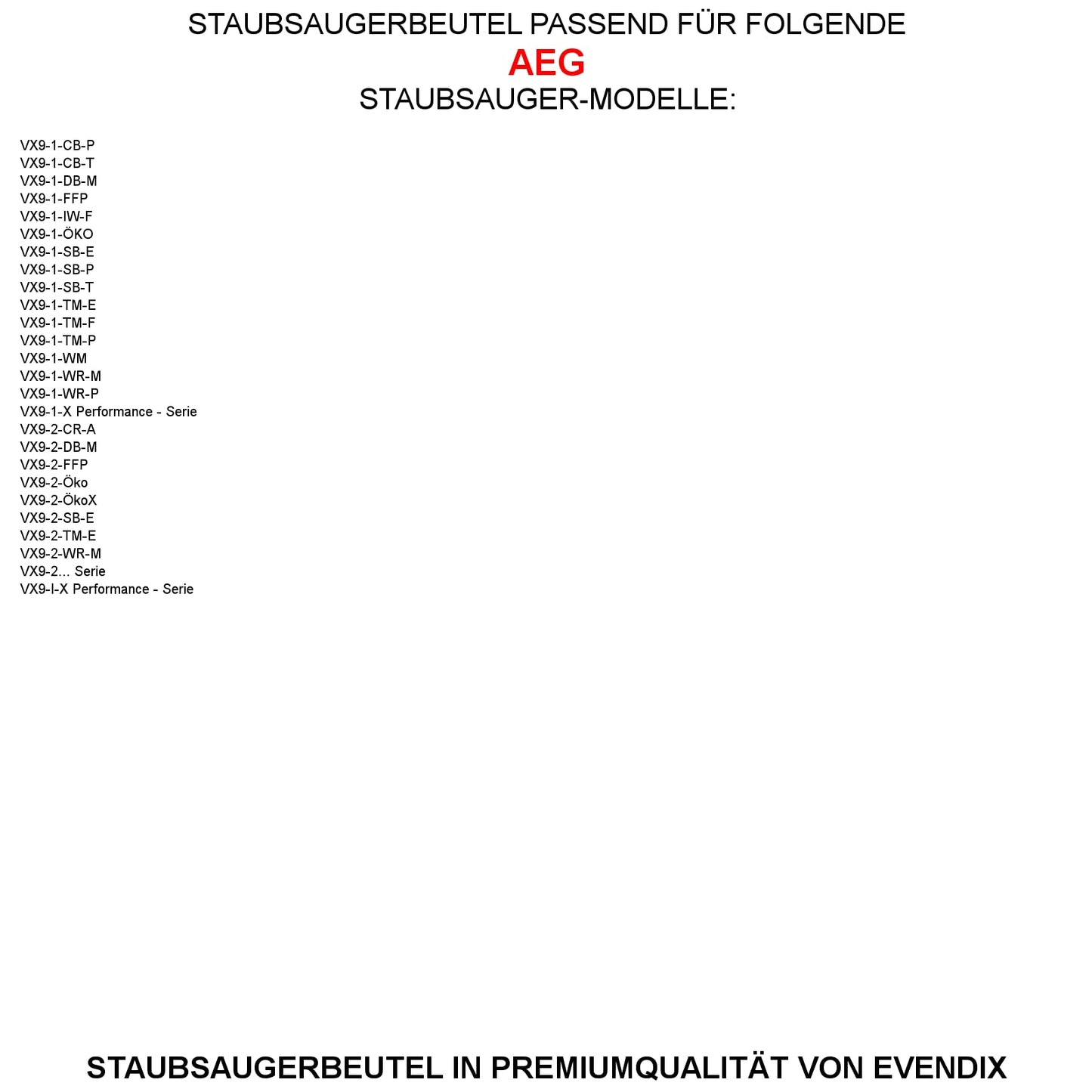 30 vacuum cleaner bags compatible with AEG VX9-2-Öko, 30 dust bags + 3 micro-filters similar to original vacuum bags AEG VX9... series, S-Bag.