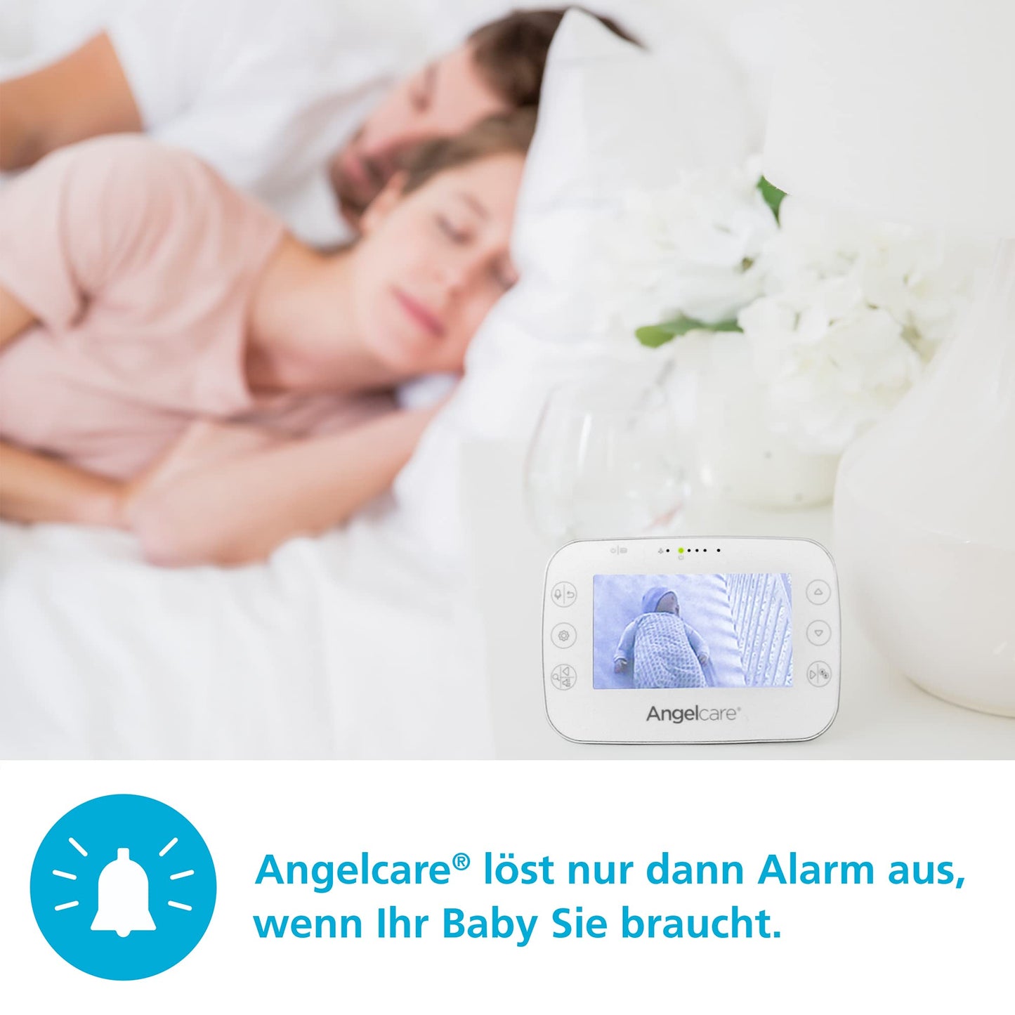 Angelcare SmartSensor Pro 3, 3-in-1 monitoring: video + audio + movement with wireless sensor pads, room temperature display.