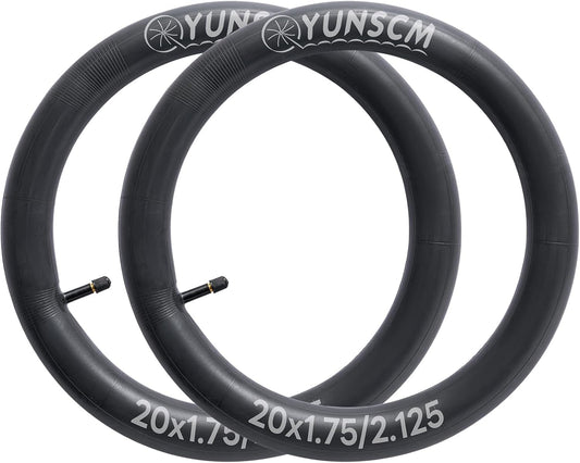 YunSCM 4-pack 47/57-406 20 inch tube 20x1.75 20x1.95 20x2.0 20x2.10 20x2.125 AV32mm valve compatible with 20 inch bike tube/kids bike/electric bike tube 20x1.75/1.95/2.10/2.125