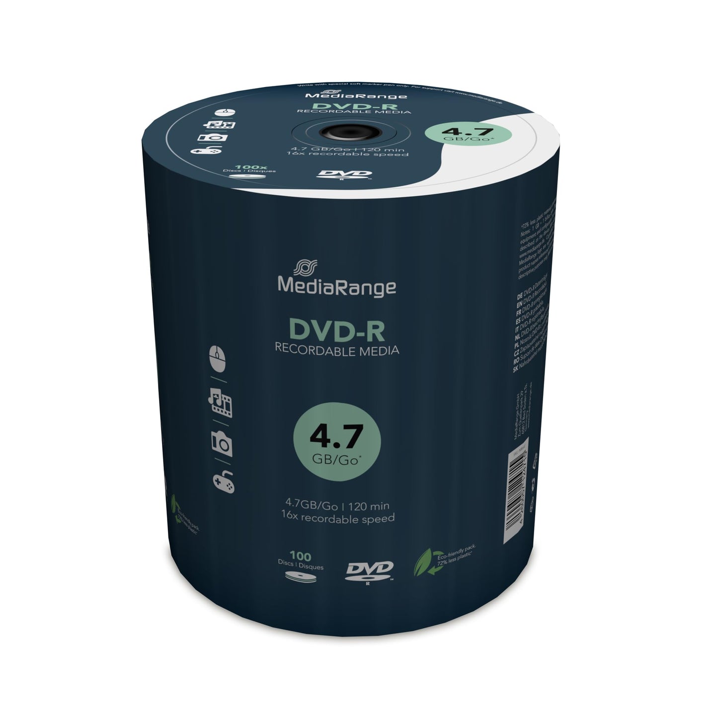 MediaRange DVD-R 4.7GB | 120min 16x Speed, Cake 100