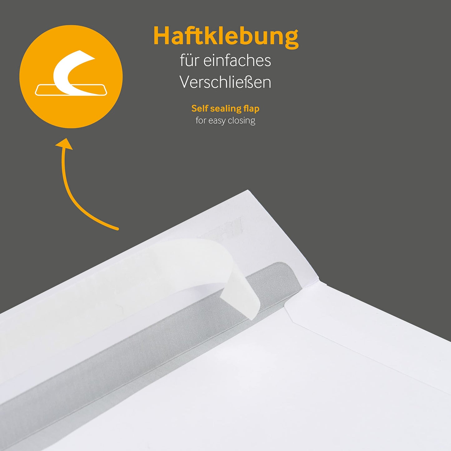 250 pieces, shipping envelopes, C4, without window, white, self adhesive, 229 x 324 mm, envelopes, straight flap, 120 gsm offset, plain letter covers