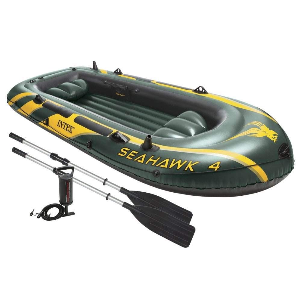 Intex Seahawk 4 Set Inflatable Boat - 351 x 145 x 48 cm - 4-piece - Green