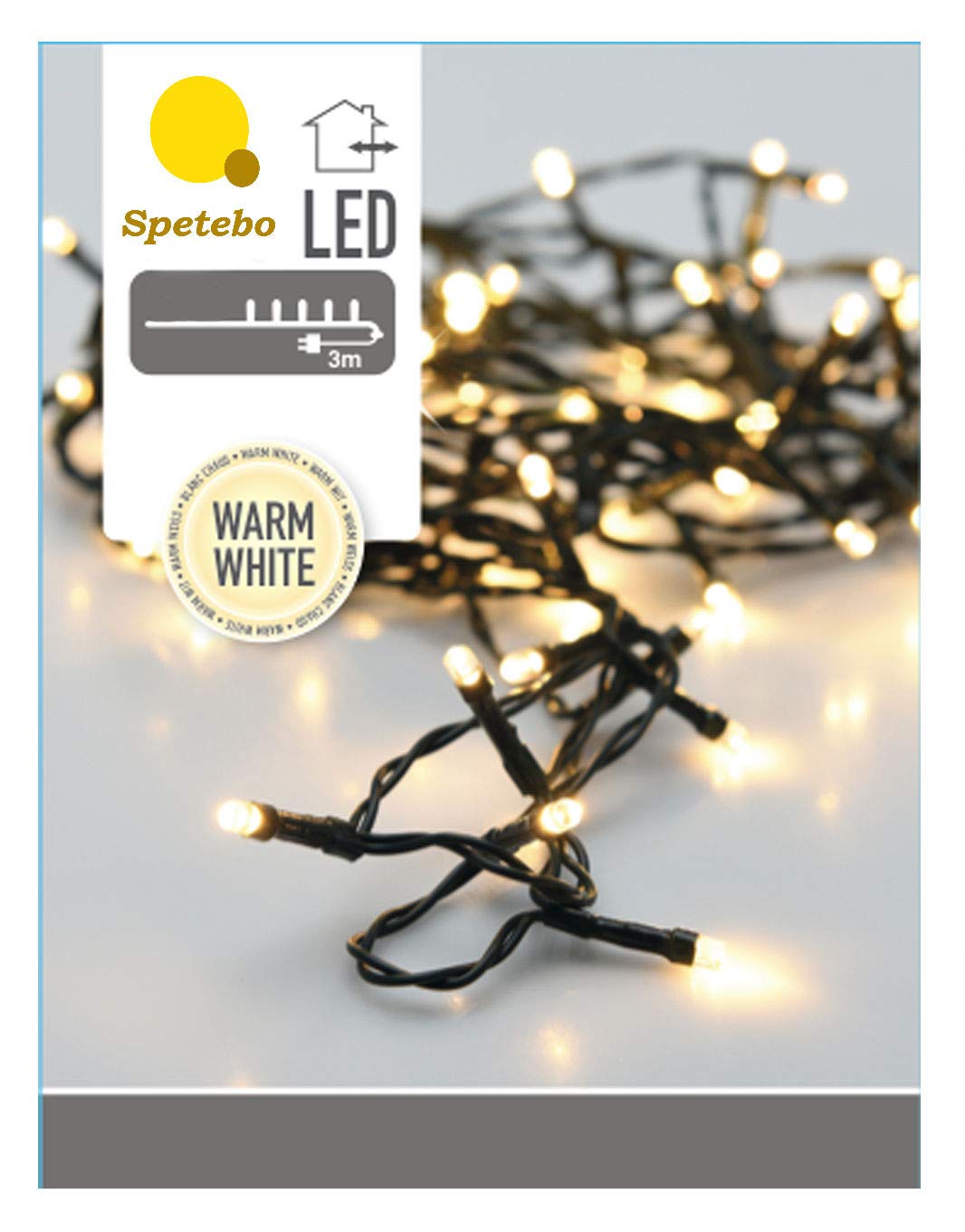 Spetebo LED fairy lights warm white - 240 LEDs / 18 m - Christmas decoration lighting for indoor and outdoor use