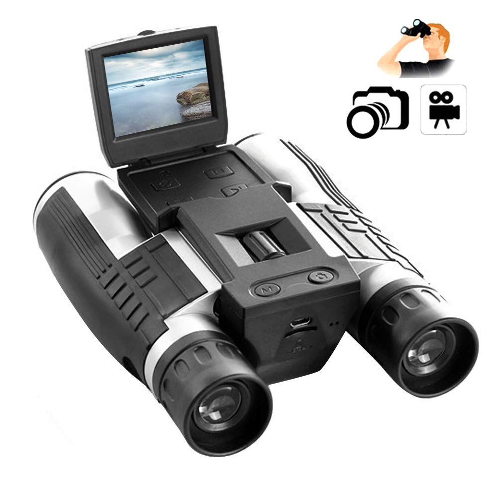 Adult binoculars with camera Fs608 12X32 Digital Telescope 1080P multifunction video recording outdoors for capturing images. Binoculars with 32G storage support tripod, built-in.