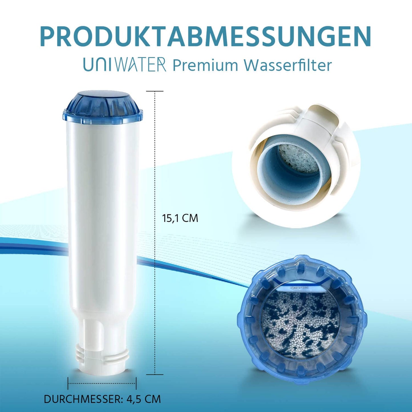 UNIWATER 5 water filter for Krups, Siemens, Bosch, AEG, Tefal, Neff, Gaggenau, WMF coffee machines | Screw-in filter cartridges