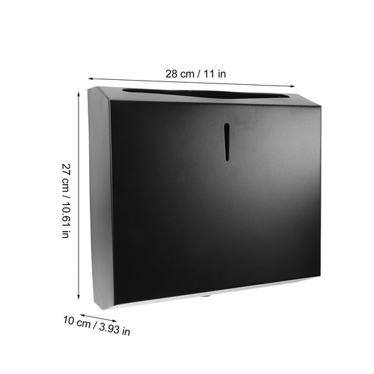 Cabilock Wall-Mounted Bath Bag Dispenser C Fold Paper Towel Dispenser Multi-Fold Towel Dispenser (Black)