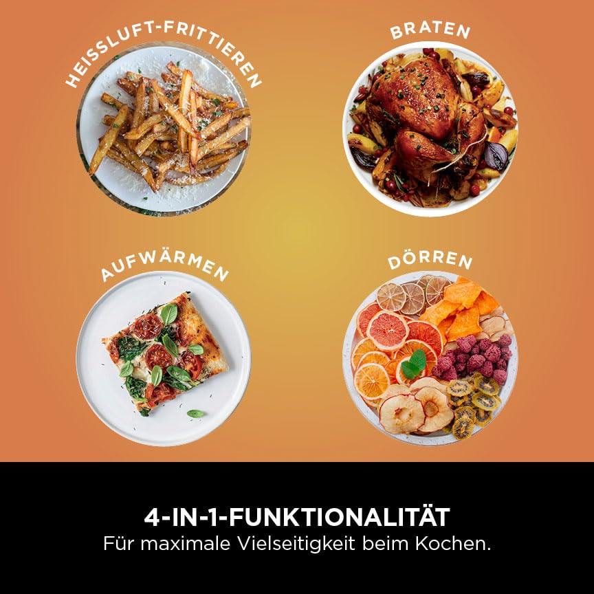 Ninja PRO Air Fryer, 4.7L, single-basket air fryer, 4-in-1, for 1-2 servings, digital, cook from frozen, non-stick drawer & crisper basket, black AF140EU.
