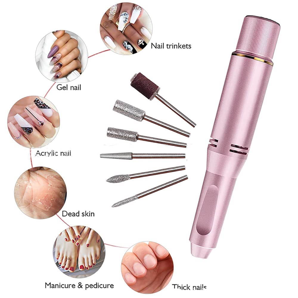 Electric nail file for Mother's Day Rechargeable 30000 RPM Professional Electric Nail Drill, metal nail drill with adjustable speed for manicure and pedicure.