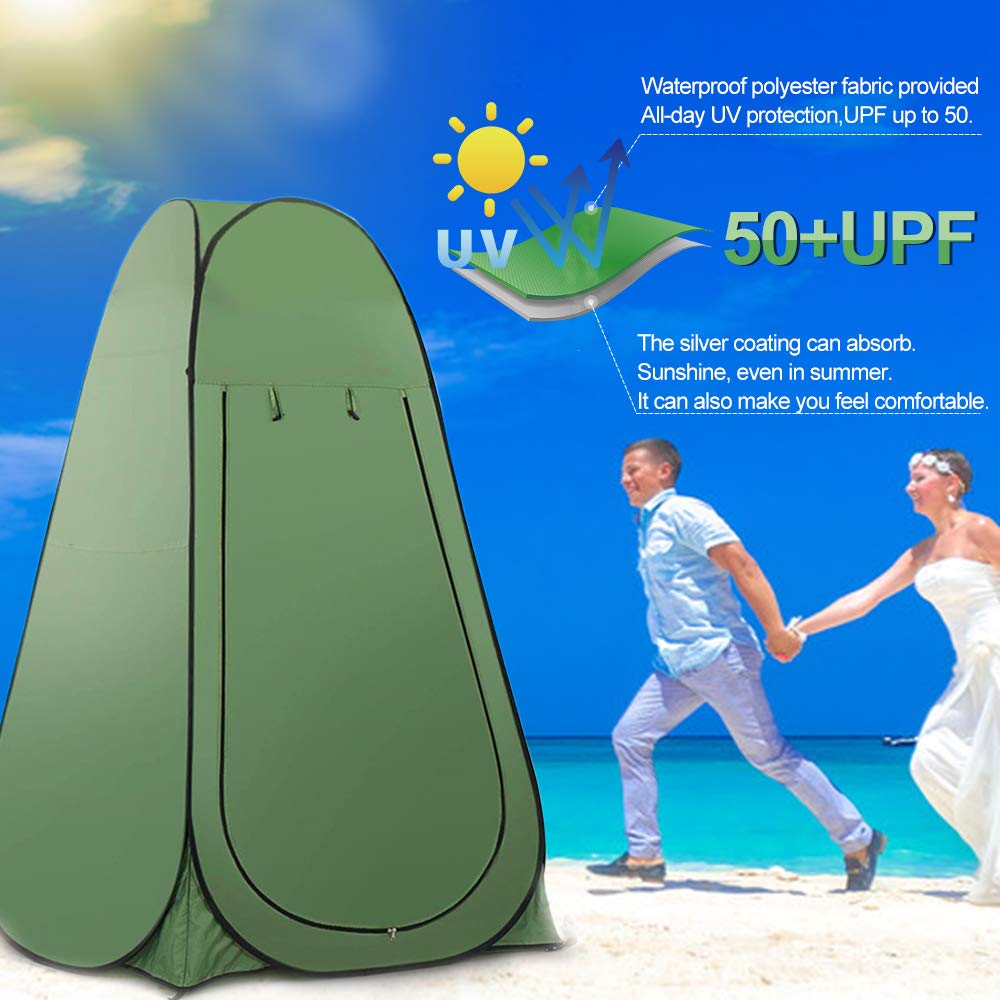 Pop-up throw tent for camping outdoors. Ultralight, portable, and private shelter tent.