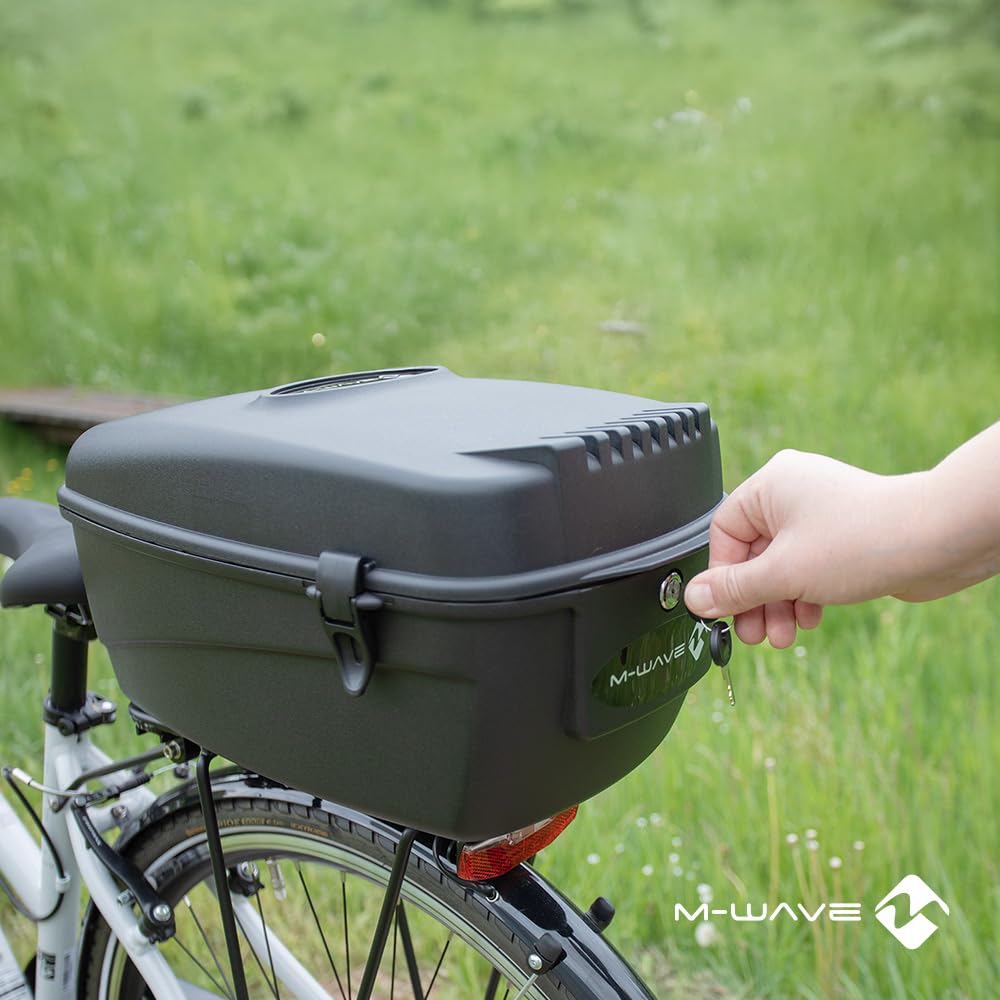 M-Wave Lockable Waterproof Bicycle Rack Box, Amsterdam Box L, Black