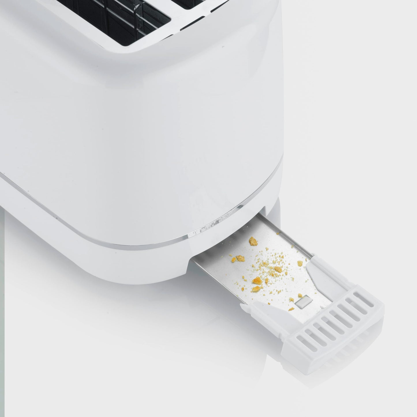 SEVERIN automatic toaster for 2 slices, stainless steel roll-up attachment, warming & defrosting function, adjustable browning level, auto shut-off, 850 W, white, AT 4324
