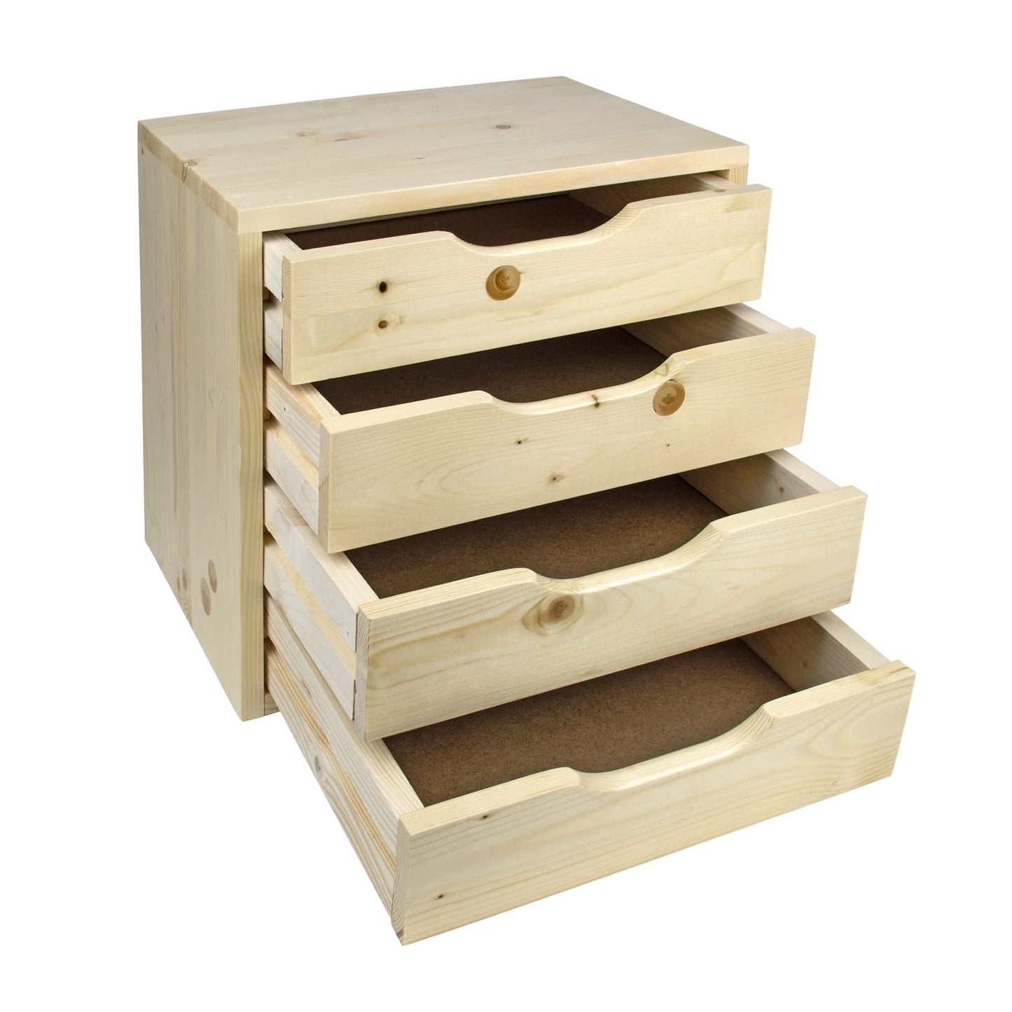 Wooden drawer box, wooden storage box, drawer cabinet with 4 drawers.
