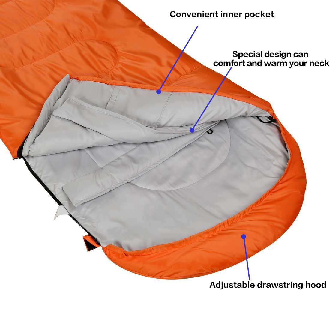SOULOUT Sleeping Bag 3-4 Seasons - Winter Sleeping Bag Waterproof Lightweight Blanket Sleeping Bag for Camping, Travel, and Outdoor Activities - Perfect for Adults and Children - 220 x 83 cm