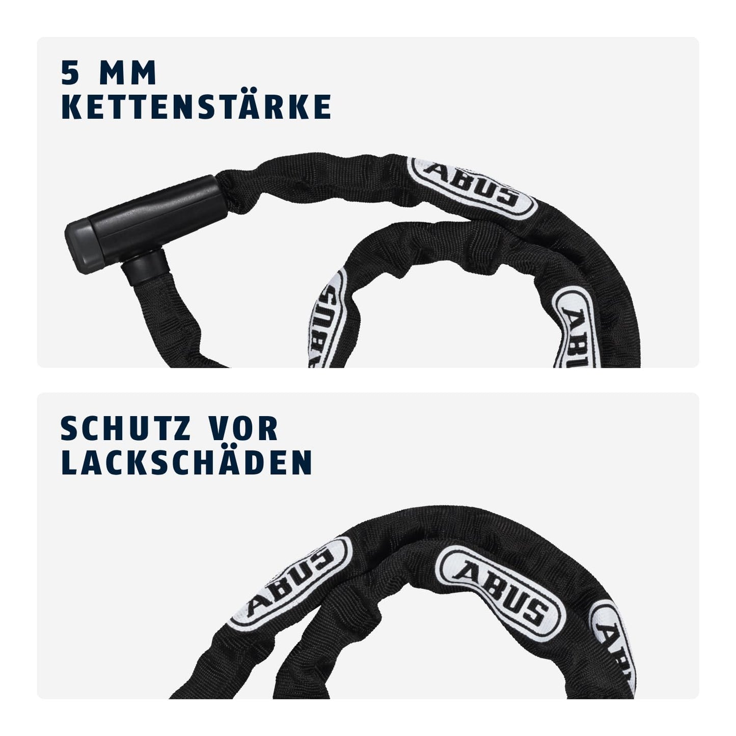 ABUS chain lock Steel-O-Chain 5805K - bike lock made of steel - ABUS security level 5 - 110 cm - black