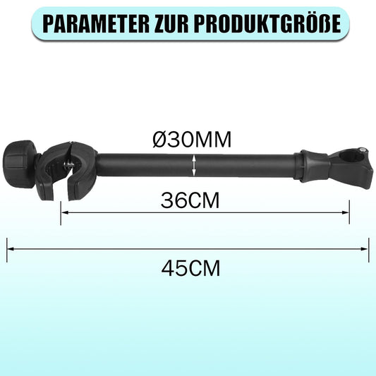 Warm black frame holder 45 cm long, lockable bike frame holder, for U-bar tube: Ø 2.5-3.0 cm, universal replacement holder for bike carriers on all common rear carriers.