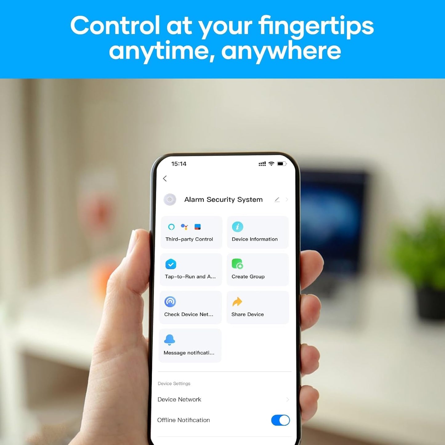 AGSHOME Wireless Alarm System, 15 Piece, WiFi, Security, Burglar System Wireless, 120 dB, Home Security Sets, Expandable - Compatible with Alexa, Google Assistant.