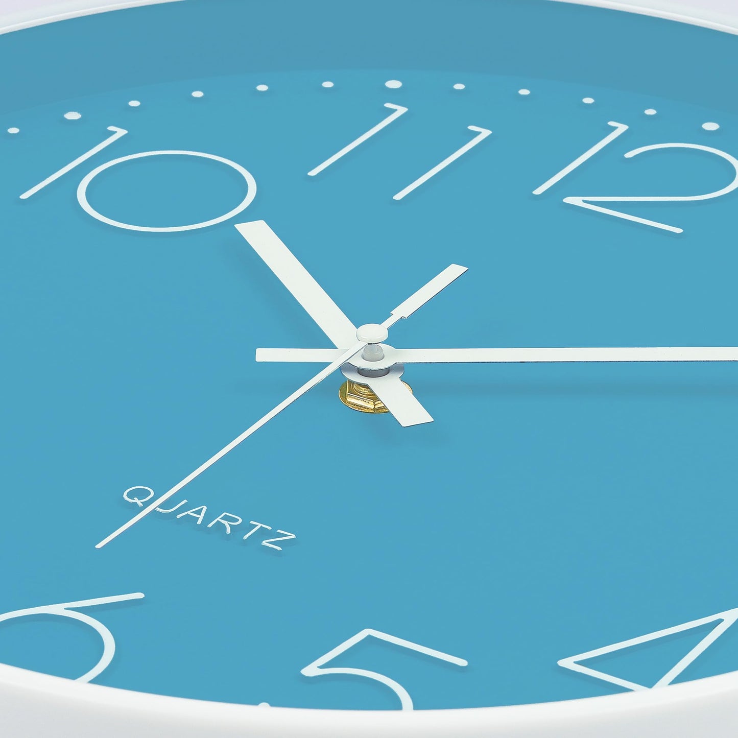 Lafocuse Blue Modern Wall Clock Silent 30cm, 3D Numbers No Ticking, Quartz Wall Clock Analog Easy to Read Decor for Living Room Nursery School Kitchen Office