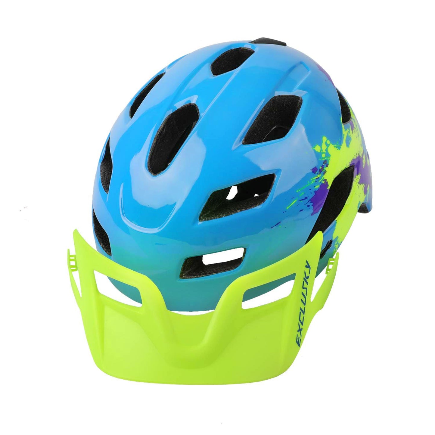 Exclusky kids bike helmet for boys and girls, suitable for BMX, skating, adjustable for ages 5-13, head circumference 50-57CM.