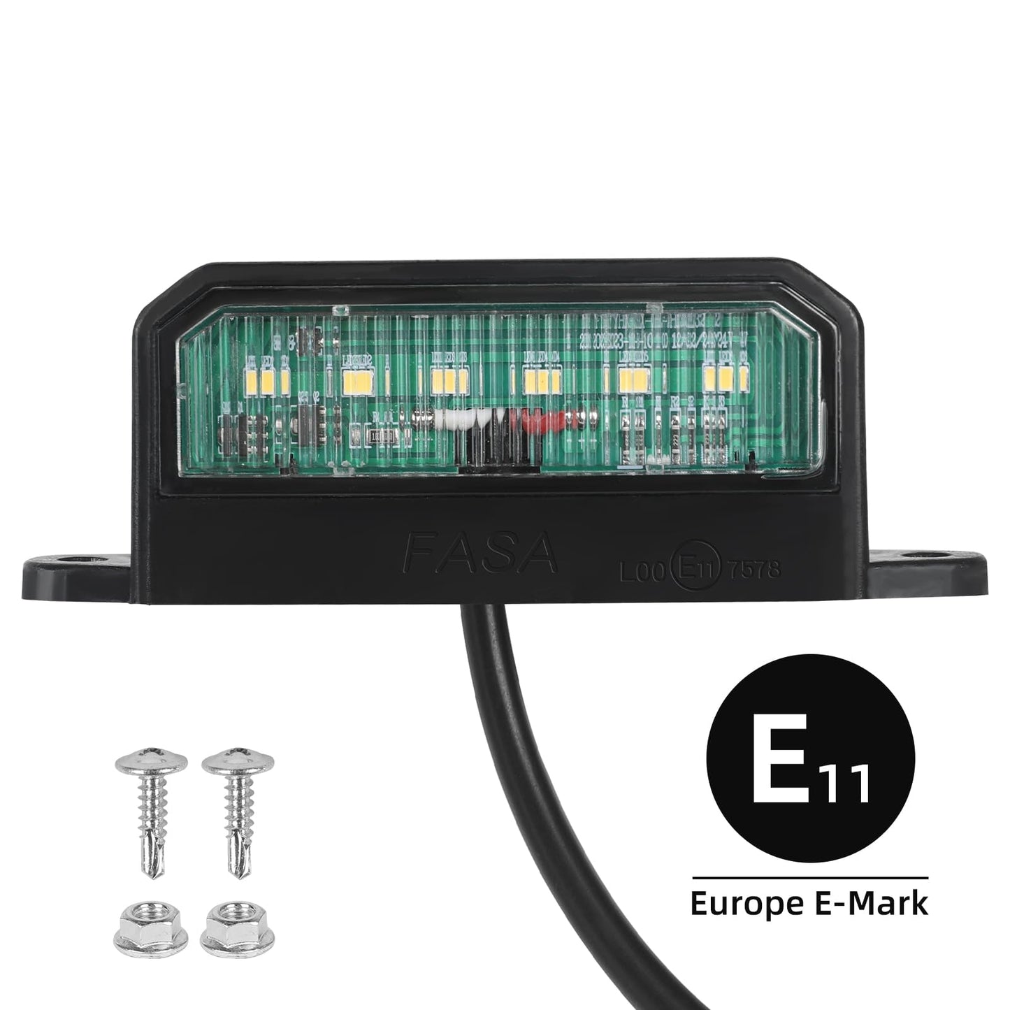 AOHEWEI 2 x LED License Plate Lights Rear License Plate Lights 12~24V Waterproof Perfect For Truck Or Boat