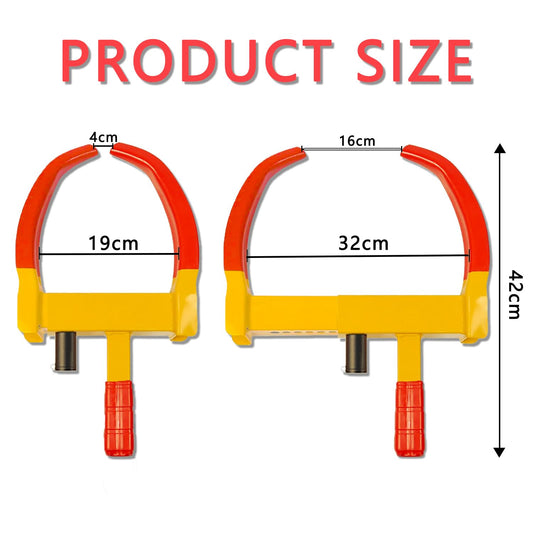 KEELYY immobilizer wheel clamp parking clamp anti-theft device with 2 keys, rim clamp tire clamp immobilizer anti-theft device for trailers caravans cars, RV