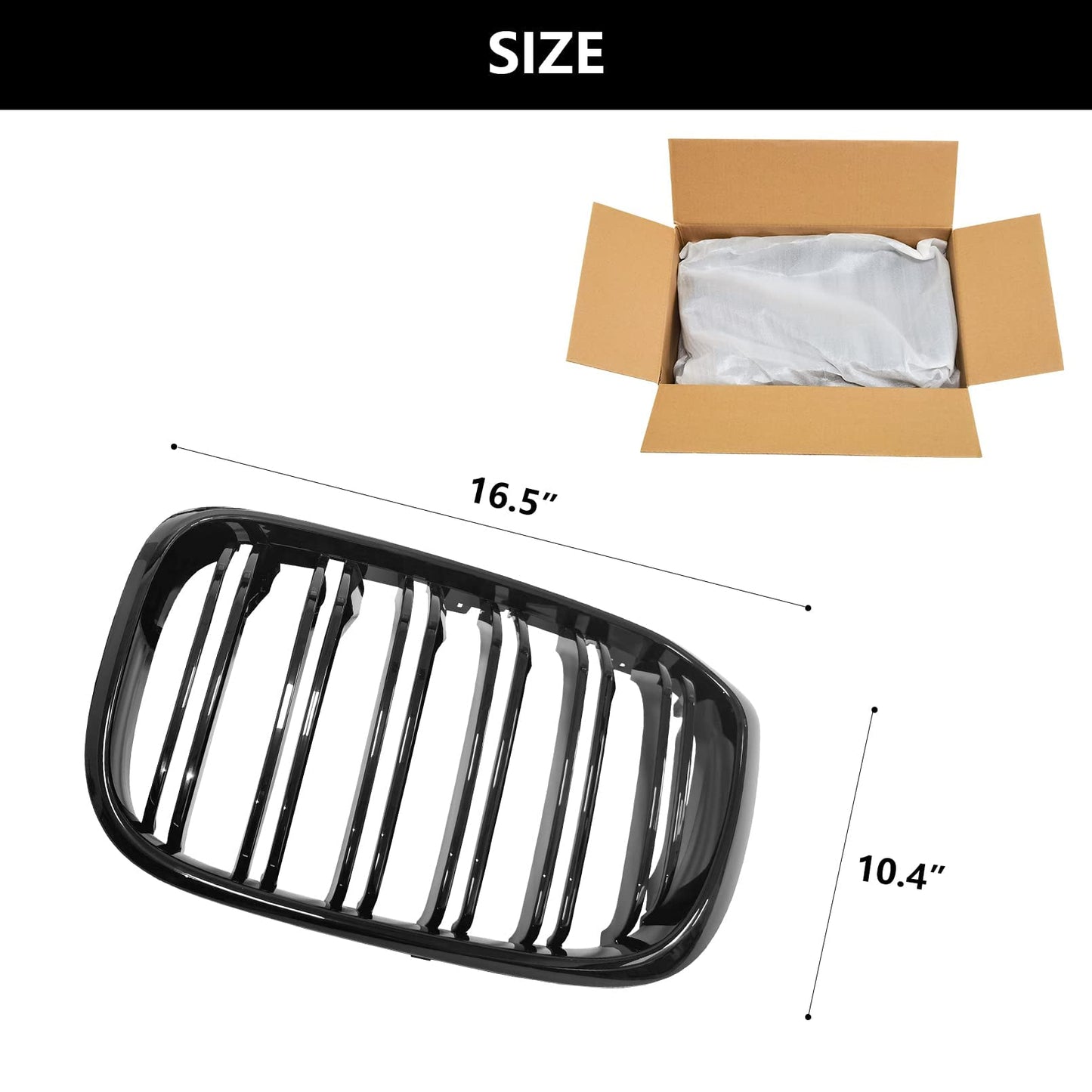 YIUBCZOQI G01 Front Grille for BMW X3 G01 2018-2021 X4 G02 2019-2021 X3 Grill x4 Gloss Black Double Slat Grill