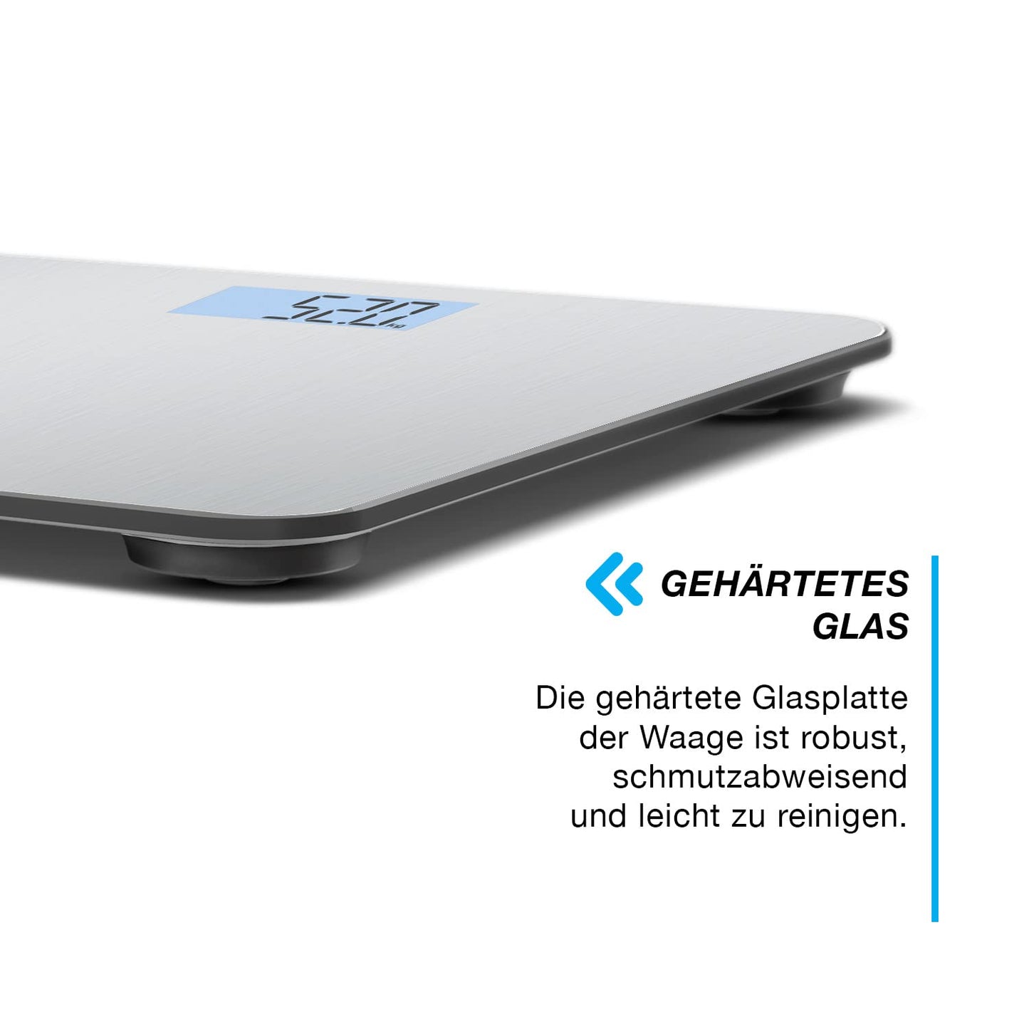 ACTIVE ERA Ultra-Slim Digital Body Weight Scale with precise accuracy and Step-On Technology - Scale made of safety glass and with large LCD display - Steel