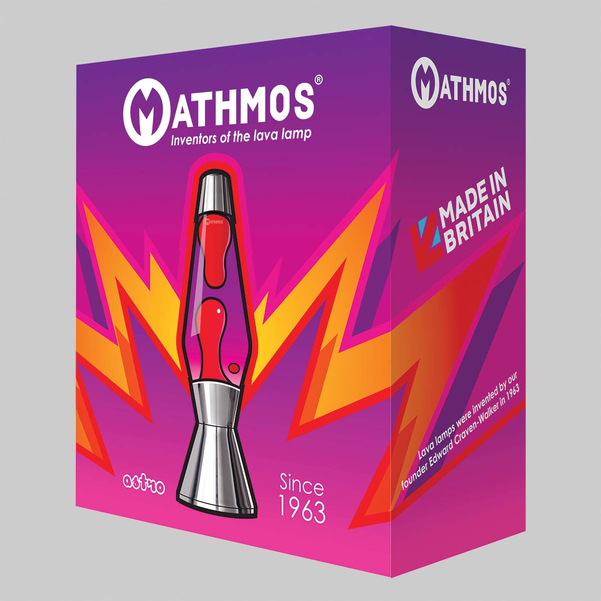 Mathmos Copper Astro Lava Lamp - Yellow/Orange