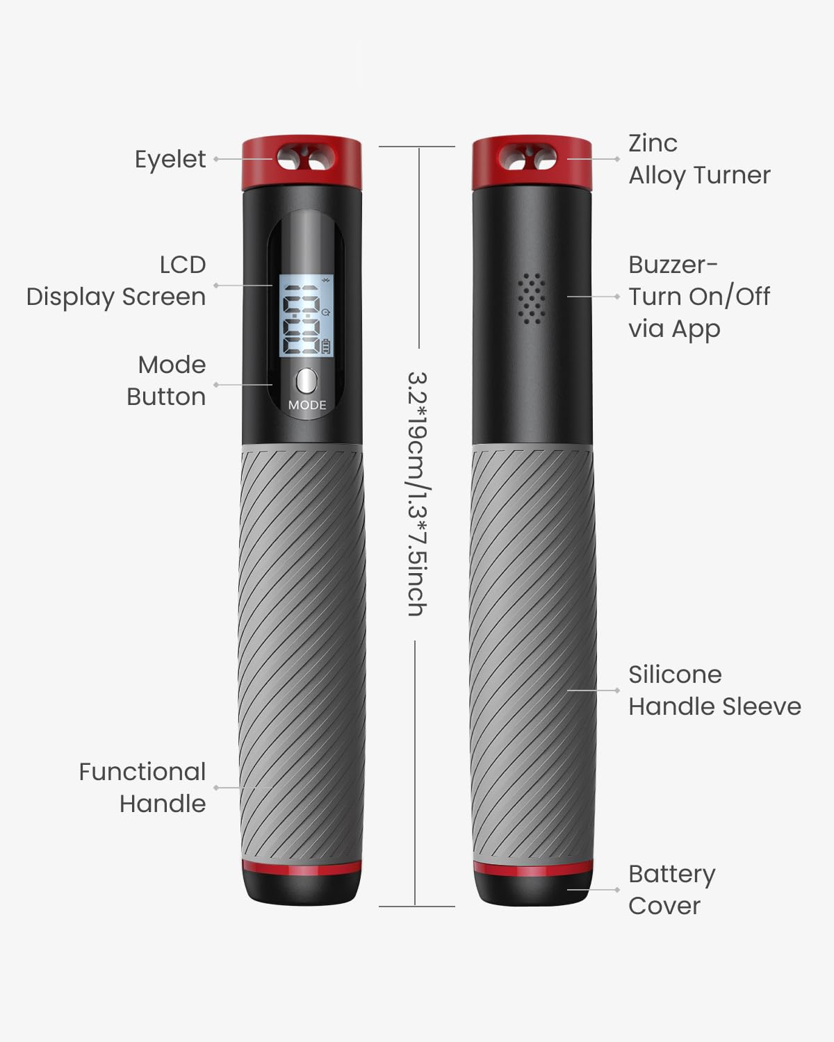 RENPHO Jump Rope with Counter, smart weighted jump rope for fitness training, adjustable rope for beginners and pros, with app data analysis for calorie burning.