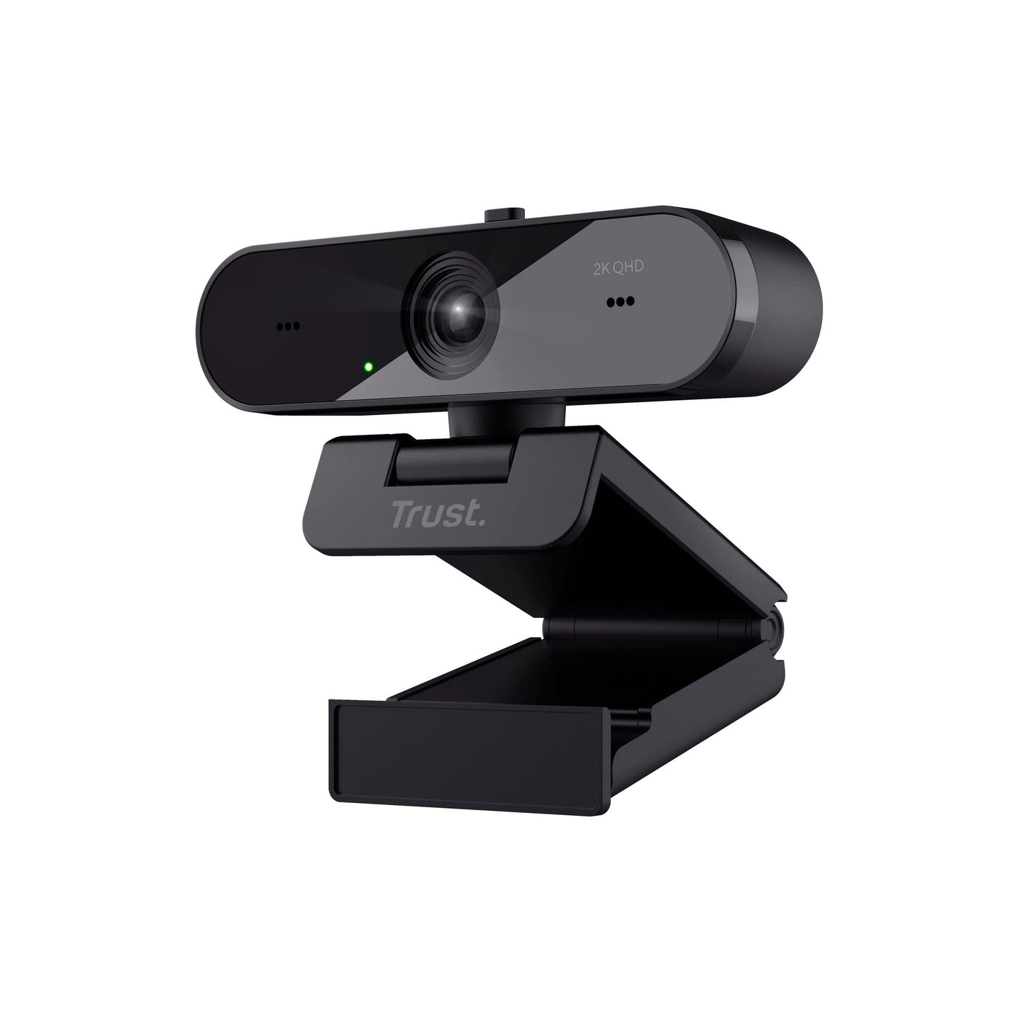 Trust Taxon 2K QHD Webcam made of 85% recycled plastic, 2560x1440p USB camera for PC with cover, autofocus, wide angle, 2 microphones, video camera for conferences, video calls, Skype, Teams, Zoom