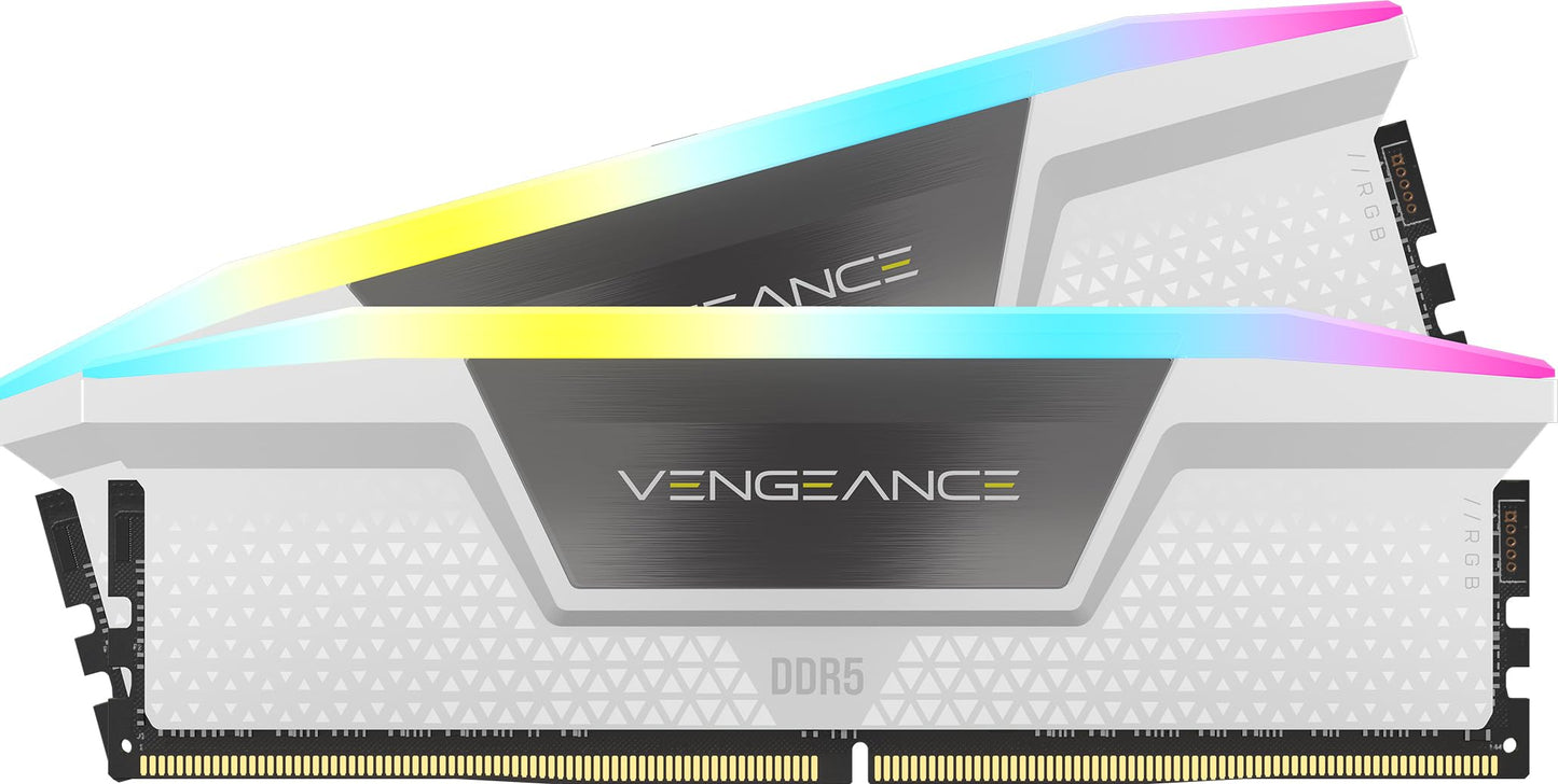 CORSAIR Vengeance RGB DDR5 RAM 32GB (2x16GB) 6000MHz CL36-44-44-96 1.4V AMD & Intel XMP Desktop Memory - White (CMH32GX5M2E6000Z36W)