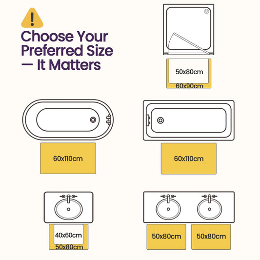 DEXI Bath Mat, Non-Slip Soft Bathroom Rug, Absorbent Bathmat, Machine Washable Bath Rug for Shower, Bathtub, and Toilet, White, 60 x 110 cm.