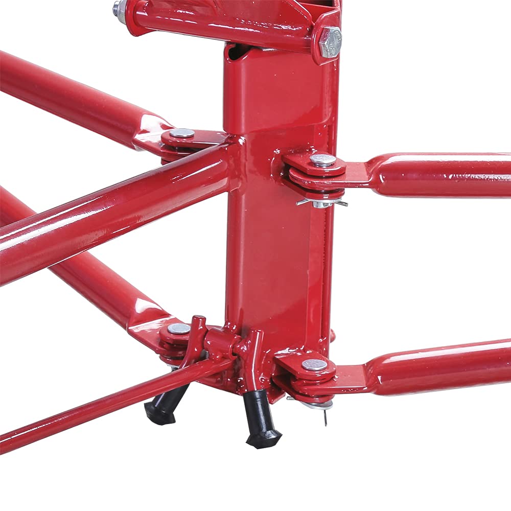 Ikodom Foldable XXL Plasterboard Lifter, adjustable height from 132-335cm, maximum 290cm arm width and 68kg load capacity, Red