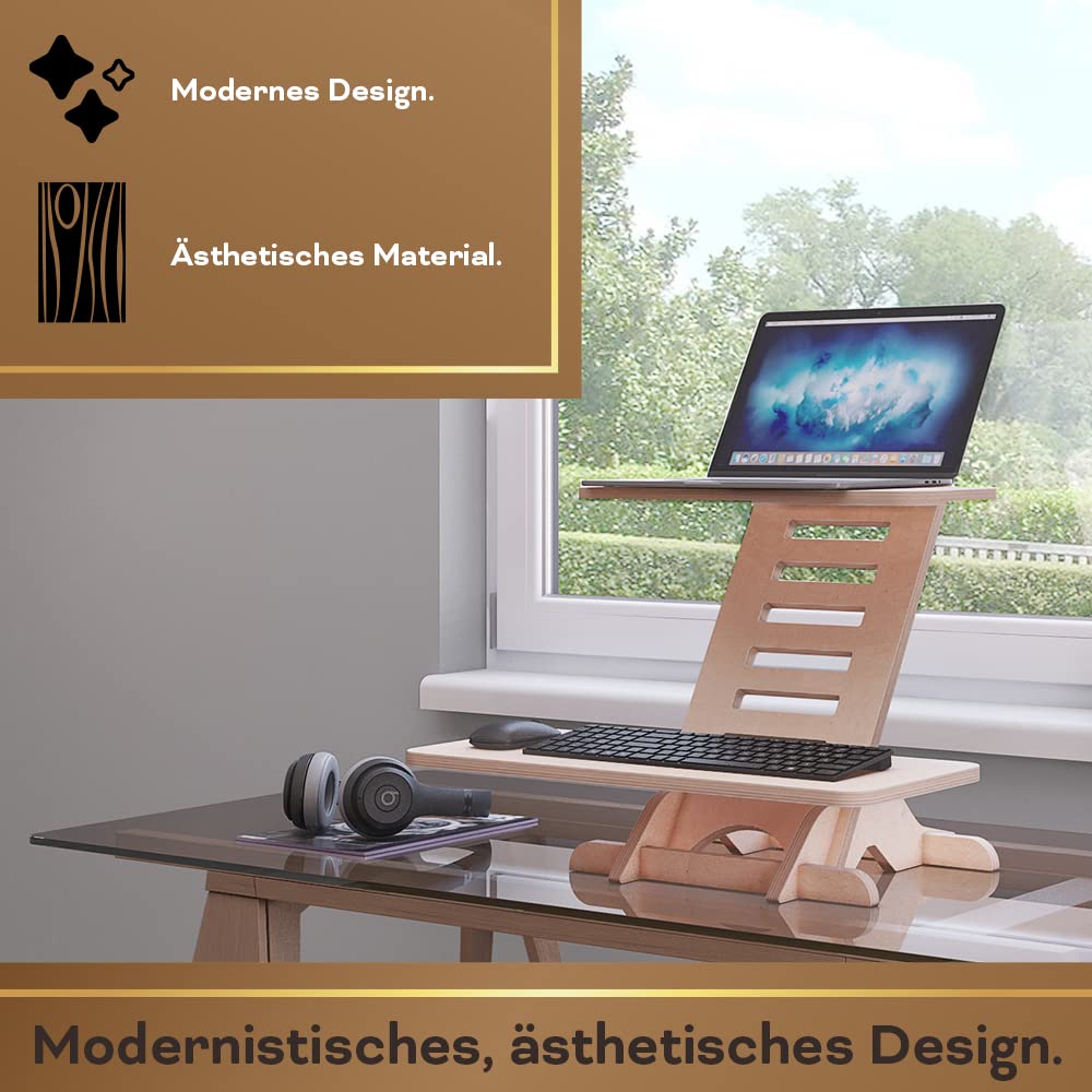 CAWI Standing Desk Attachment | Wooden Standing Desk | Standing Desk | Stand | Wooden Desk Attachment | Standing Desks | Standsome Standing Desk | Standing Desk | Made in EU