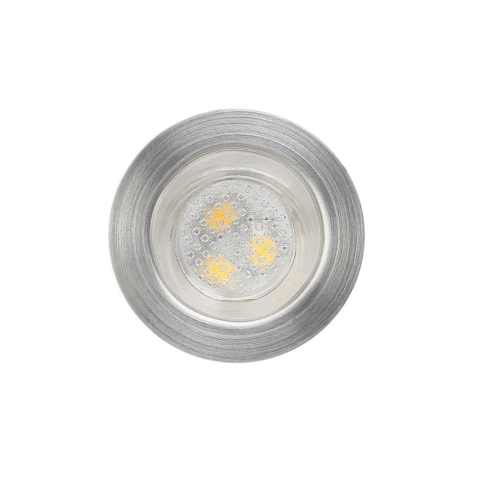 6-pack LED recessed lights, Ø30mm 0.6W LED ground lights for stairs, warm white, DC 12V, IP67 waterproof outdoor lamps for garden, kitchen, wooden bridge, pool lighting, wooden deck.