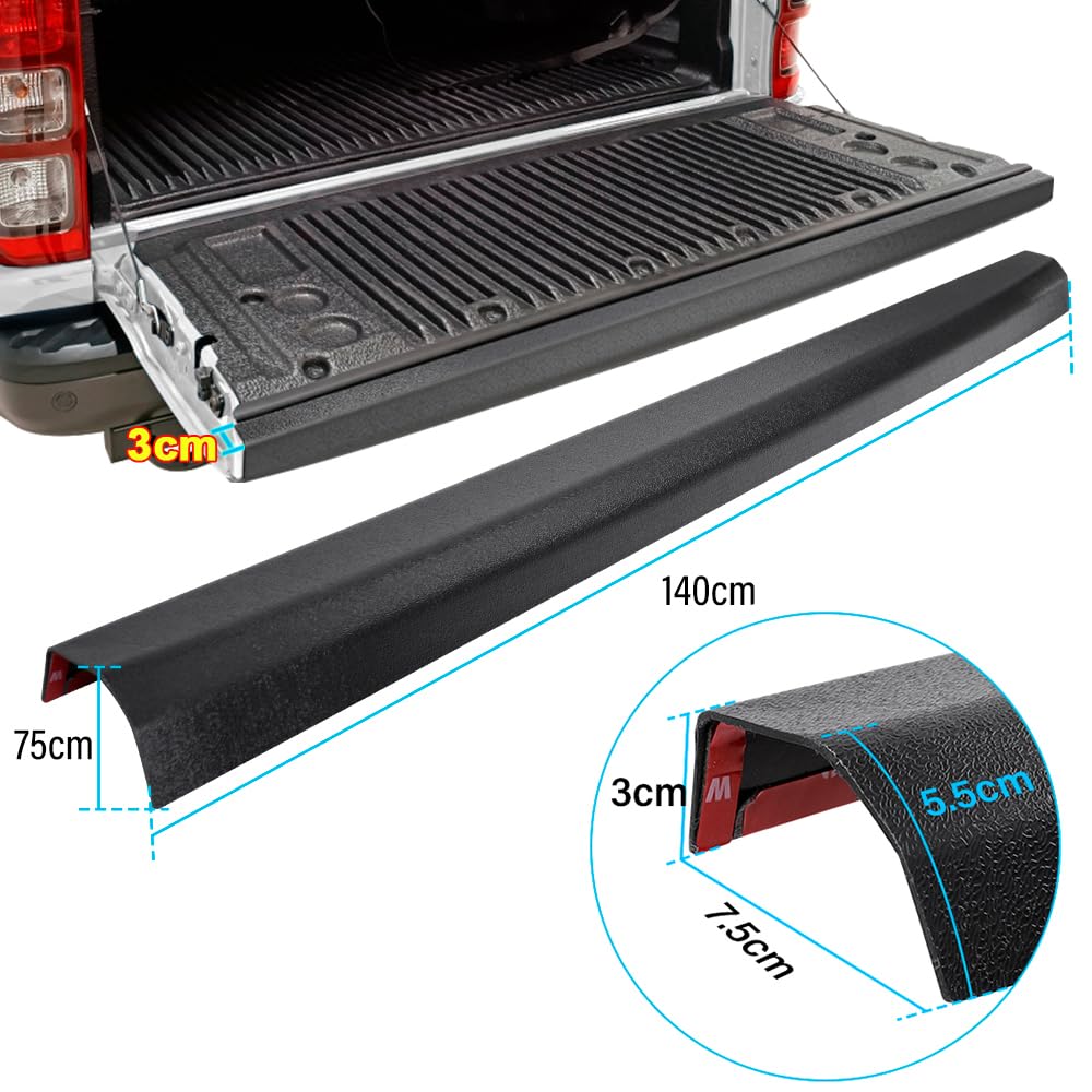 JHCHAN Tailgate Guard Bumper Cover for Ford Ranger 2012-2022 T6 T7 T8 Wildtrak XL XLT Limited Stormtrak Wolftrak Raptor