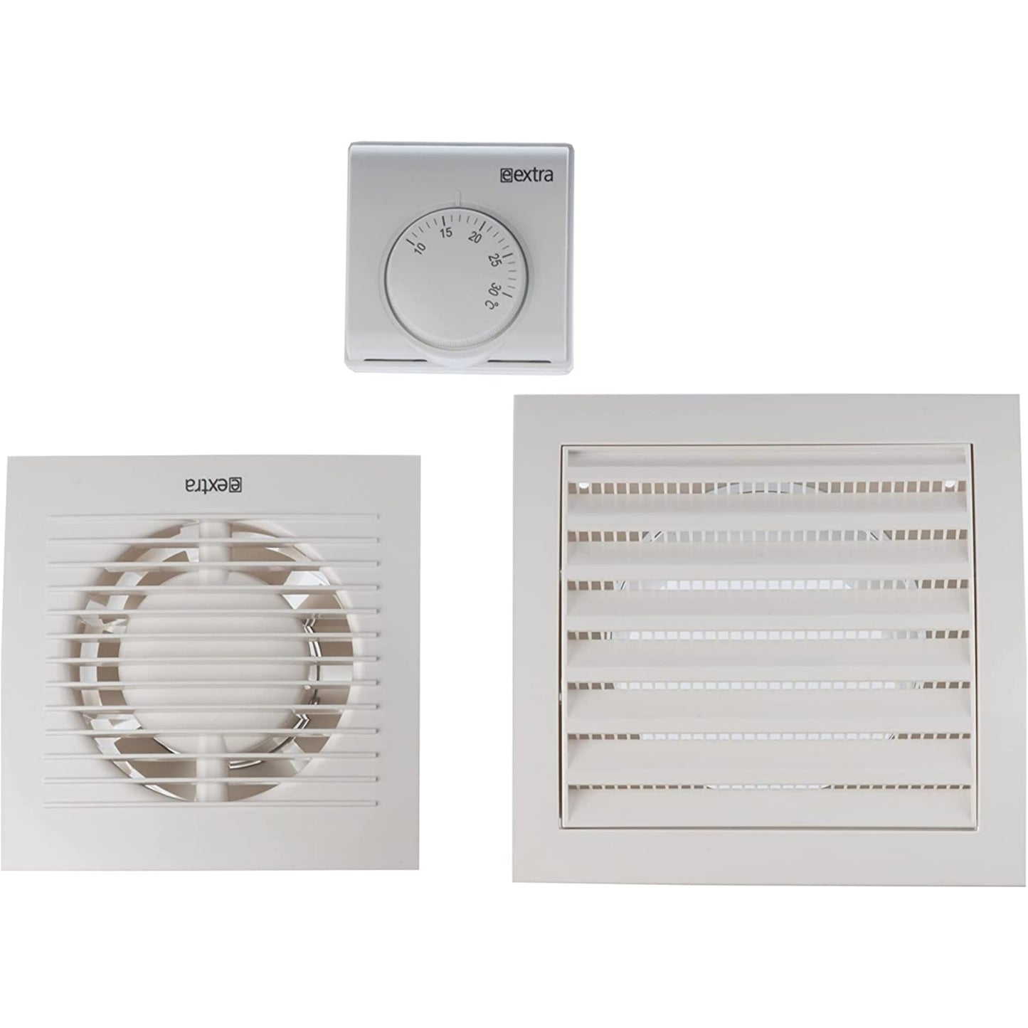 LIRAST Ø 100mm Heat Distributor with Thermostat - White Fan - Ventilator Heat Exchanger