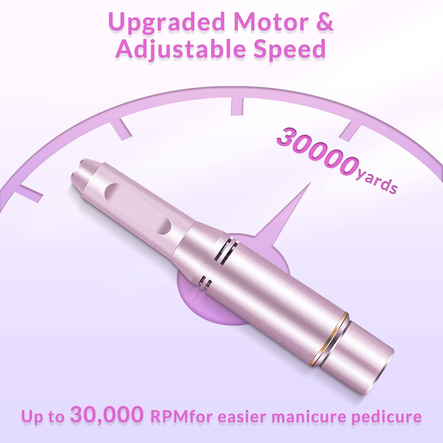 Electric nail file for Mother's Day Rechargeable 30000 RPM Professional Electric Nail Drill, metal nail drill with adjustable speed for manicure and pedicure.