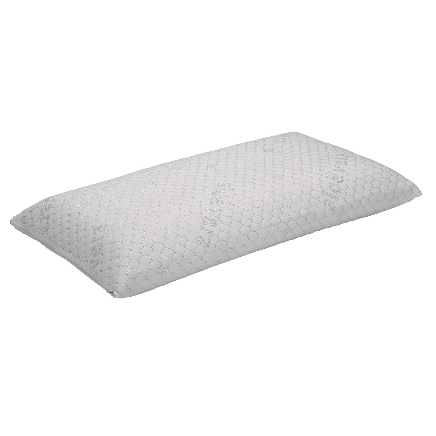 Pikolin Home - Viscoelastic pillow with Aloe Vera treatment and medium firmness, featuring silver threads and double cover for relaxation and comfort.
