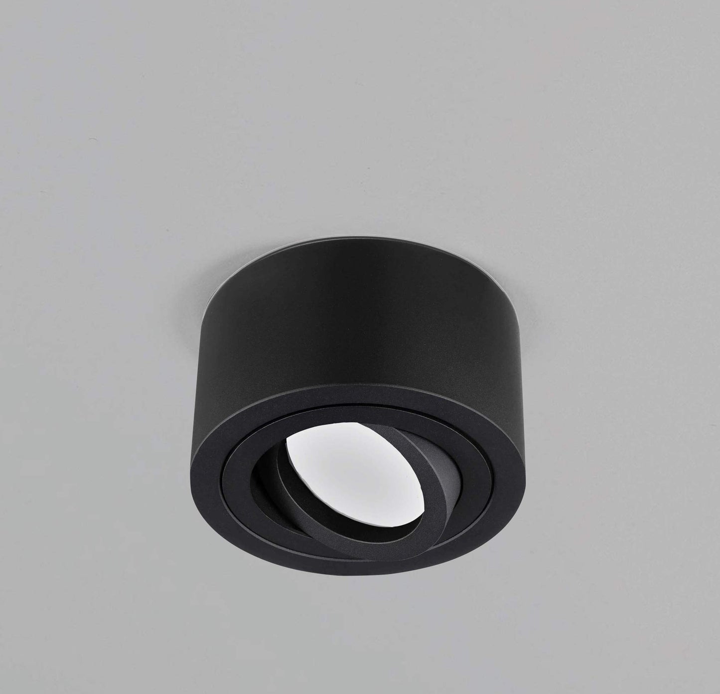 lambado® Flat LED Surface Mount Lights/Ceiling Lights Set incl. 230V 5W dimmable spots - round surface light/ceiling spots in matte black