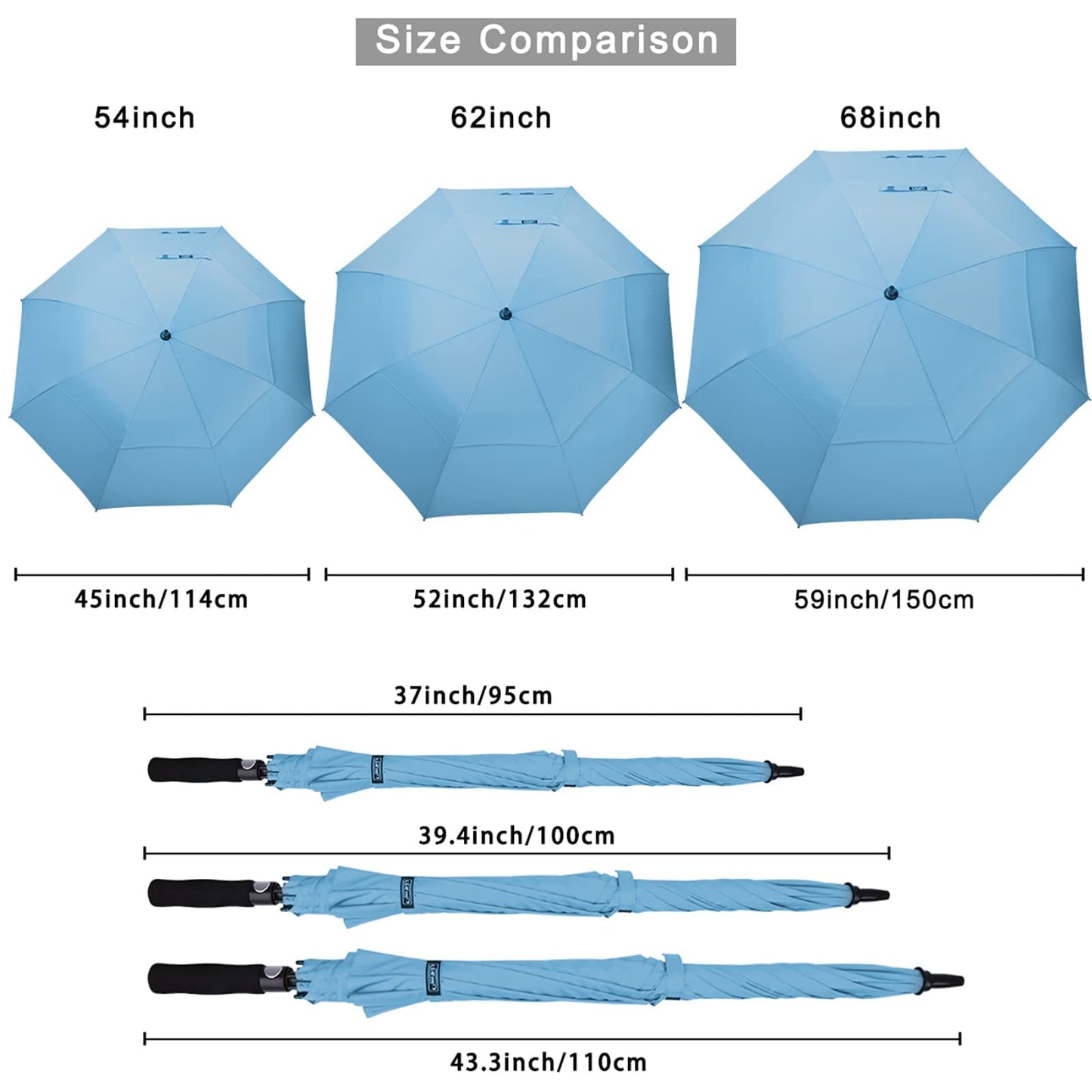 G4Free 62 Inch Large Umbrella Windproof Golf Umbrella Automatic Extra Large for Men Women Double Canopy Ventilated.