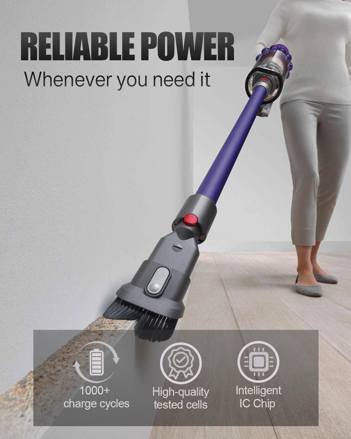 6000mAh battery compatible with Dyson V8 Absolute, Animal, Animal Exclusive, Fluffy, SV10