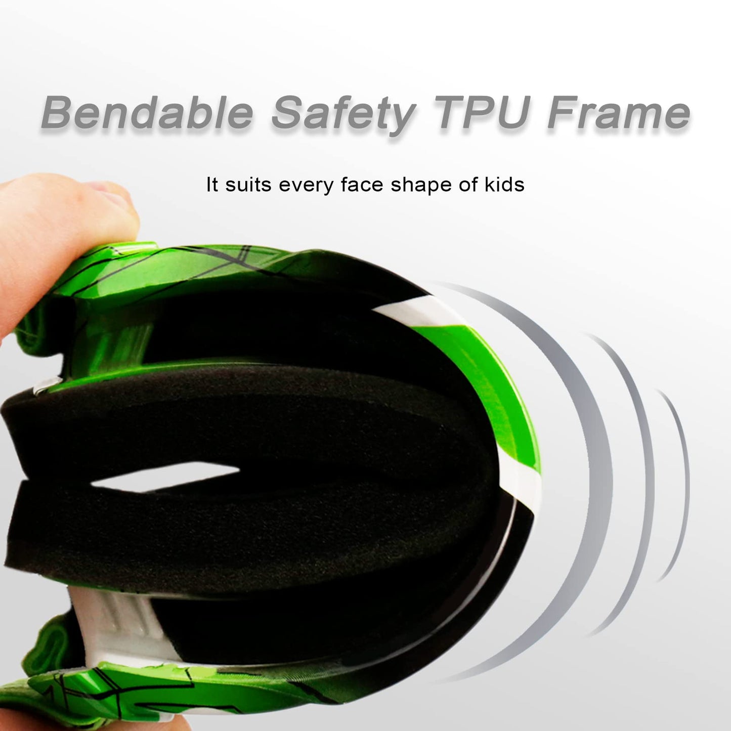 NENKI Kids Motorcycle Goggles, Dirtbike Off-Road Racing Motocross Goggles with TPU Frame and Sponge Layer, Anti-UV Protective Goggles for Children Youth aged 3-12 years.