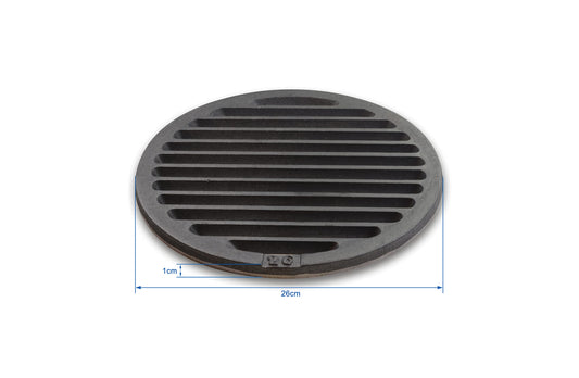 Grill grate pro - fire grate, coal grate, ash grate, chimney grate, round diameter 26 cm - the original made of solid cast iron from your grill grate pro.