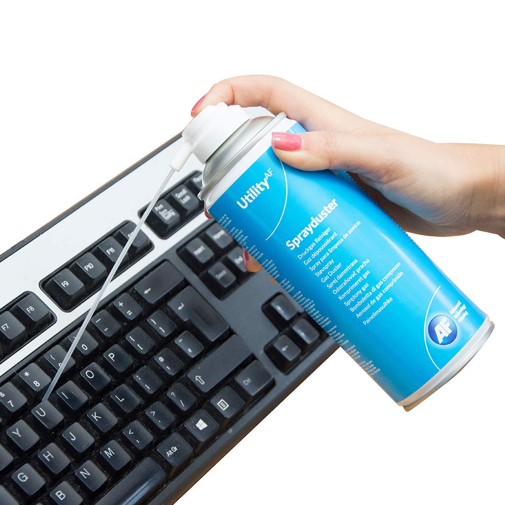 AF Utility Compressed Air Duster - Cleaning Spray Can - Air Duster - PC and Keyboard Cleaner - 4 x 400ml Pack